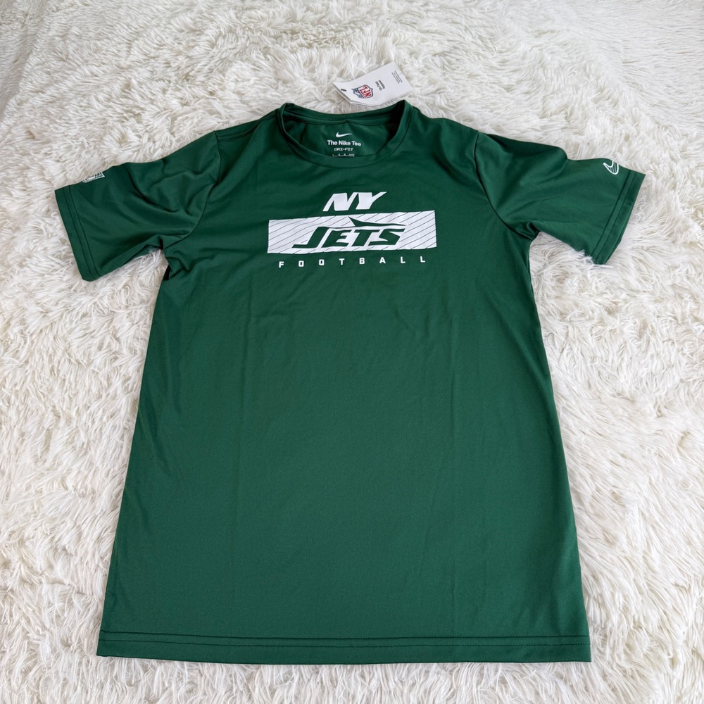Nike Kids New York Jets NFL Dri-Fit Green T-Shirt Size Large Sportswear Football